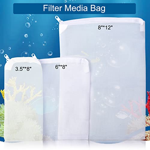 Segarty Filter Media Bags, 10 Pack 0.5mm Fine Mesh 7.7 x 6 Inch White Reusable Nylon Aquarium Net Bags with Plastic Zipper for Activated Carbon, Ceramic Rings, Bio Balls, Charcoal, Fish Tank - color: fine mesh（white）, size: 7.7" x 6"