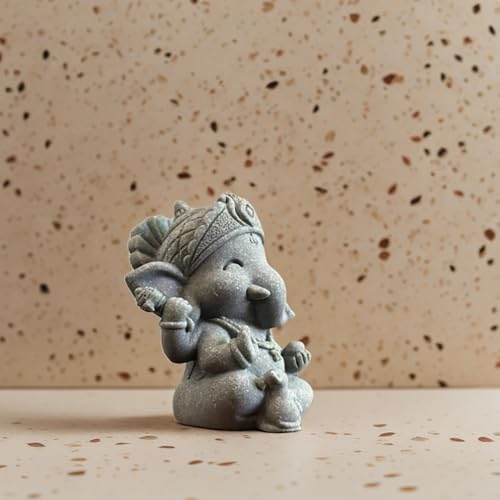 livelyfish Small Elephant Statue Sandstone Figurine Hindu Meditation Buddha Sculpture for Fish Tank Aquarium Decoration (A) - color: A
