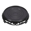 PATIKIL Planter Display Stand, 5.1 Inch Dia Plastic Round Bonsai Base Imitation Wood Style Stand Holder Home Decor Display for Table Lamp Teapot Base, Black - size: 5.1 Inch