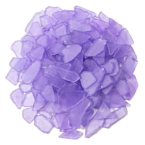 Keedolla Tumbled Sea Glass for Crafts - 10 OZ Flat Frosted Seaglass Pieces for DIY Art Crafts, Vase Filler, Beach Weddings, Aquarium and Home Decor - Lavender - color: Lavender, size: 10 OZ / 0.63 LB