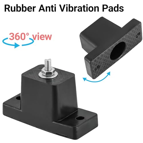 4 Pack Heavy Duty Anti Vibration Pads for Mini Split Air Conditioner , Rubber Vibration Isolator Mounting Brackets with Expansion Screws and Shock Absorbing Pads, Fits HVAC, Central AC Air Compressor