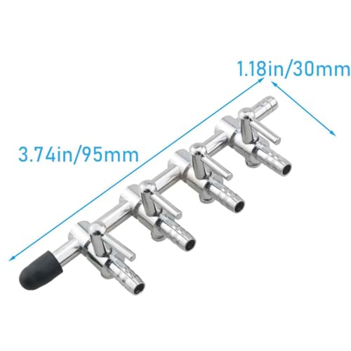 3PCS Aquarium Diverter Stainless Steel T-Shape 4-Way Fish Tank 4-Way Air Flow Control Valve for Fish Tank Aquaculture Oxygen Enhancement Pump Accessories Control Lever Valve