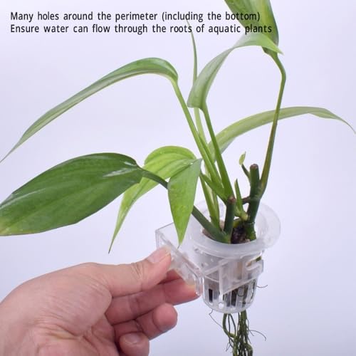 2 Pcs ABS Transparent Fish Tank Planter Cups Adjustable Hanging Holder Aquarium Fish Tank Landscaping Decorations Plant Pots