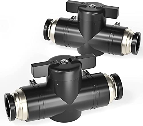 TAILONZ PNEUMATIC BVU-1/4 OD Ball Valve Air Flow Control Valve Push to Connect Fitting（Pack of 5） - size: 1/4"OD/5PCS