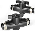 TAILONZ PNEUMATIC BVU-1/4 OD Ball Valve Air Flow Control Valve Push to Connect Fitting（Pack of 5） - size: 1/4"OD/5PCS