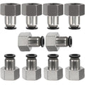 1/4 Air hose fittings, Push to Connect Air fittings Female Straight 1/4 Inch Tube OD x 3/8 NPT Thread Fitting (Pack of 10) - size: OD 1/4 - NPT 3/8, style: Female thread