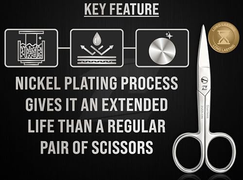 Nail Scissors Curved for Women and Men, Long Lasting Sharp Nickel Plated for Manicure and Pedicure, German Quality Multipurpose Professional Eyebrow Scissors - style: Victorian