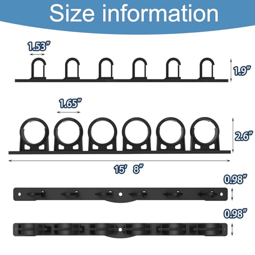 Aventik Vertical/Horizontal Fishing Rod Holder For Garage, Wall, Ceiling Holds Up To 6/12 Fishing Pole Holders (Black) - style: Black