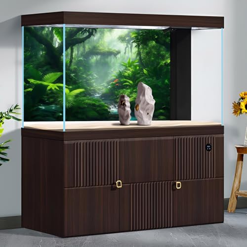 Forest Aquarium Background Tropical Jungle Rainforest Stream Fish Tank Background Lush Green Tropical Foggy Forests Waterfall Terrarium Backgrounds Jungle Forest Reptile Tank Backgrounds 24x12in - color: Foggy Green, size: 24(W)x12(H)inches/ 60(W)*30cm(H)