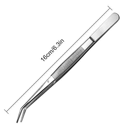 Stainless Steel Tweezers, with Curved Serrated Tip Multipurpose Sewing Machine Tweezers Forceps for Craft Repairing - size: 1 Count (Pack of 1)