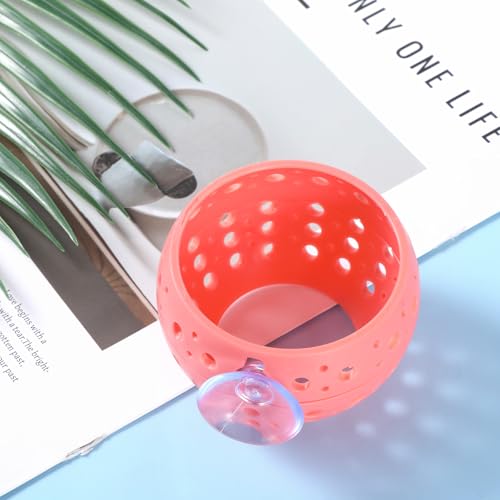 Betta Bulb Hide, Betta Tunnel Shrimp Cave Aquarium Fish Hideout with Suction Cup Aquarium Cave Decor for Shrimp, Guppies Guppy Hiding Resting (Pink)
