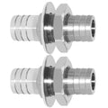 Beduan 3/4" Hose Barb Thru-Bulk Bulkhead Straight Hex Union Stainless Steel Fitting(Pack of 2) - size: 3/4" Hose Barb, style: Pack of 2