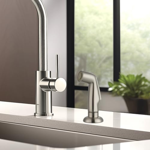 Hygie Rinse Universal Fit Kitchen Sink Spray Attachment, Kitchen Sink Side Sprayer Head Compatible with Delta, Moen, Kohler and Other OEM Brands Spray Head, Brushed Nickel - color: Brushed Nickel, style: Nozzle Head Only