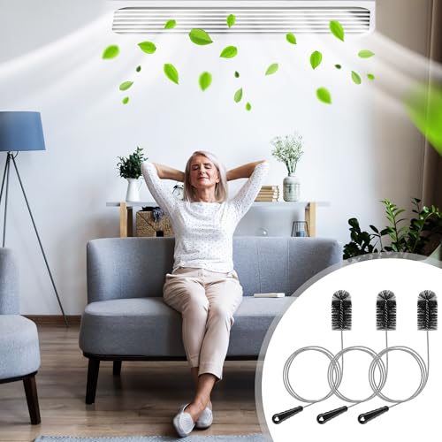 3 Pcs Condensate Trap Flexible Drain Brush, 48 Inch AC Drain Line Cleaning Brush for AC & HAVC Condensate P Trap, Black - color: Black, size: 48 Inch