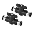 Beduan Pneumatic BUC Ball Valve, 1/4" x 1/4" OD Push to Connect Fitting Air Flow Control Valve Straight Quick Connect Union (Pack of 2) - size: 1/4" x 1/4" Tube OD(2 Pcs)