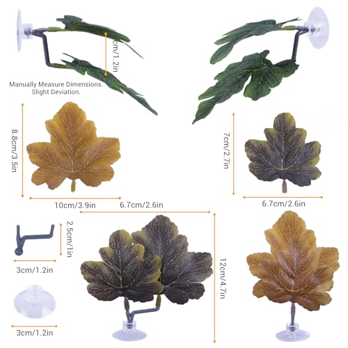 Betta Fish Hammock - Dual Leaf Design with Strong Suction Cups, Non-Toxic Durable Material for Spawning & Resting, Natural Aquarium Decor for Beta Fish Tanks (Mix, 3) - color: Mix, size: 3