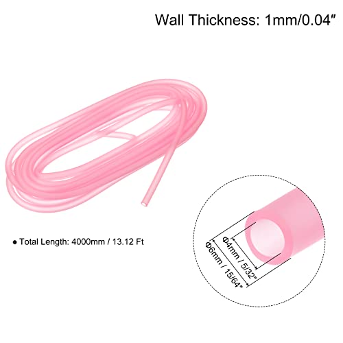 uxcell Aquarium Airline Tubing Hose 5/32" ID 15/64" OD 1Pcs 13.12 Ft Silicone Flexible Airline Tubing for Fish Tank, Terrariums, and Hydroponics, Pink - color: Pink