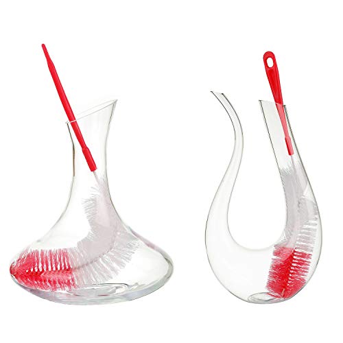 ALINK 3-Pack Long Red Bottle Cleaning Brush for Narrow Neck Beer, Wine, Kombucha, Hydroflask, Thermos, Sport Well, Carafe, Brewing Bottle Cleaner, 16 Inches - color: Red