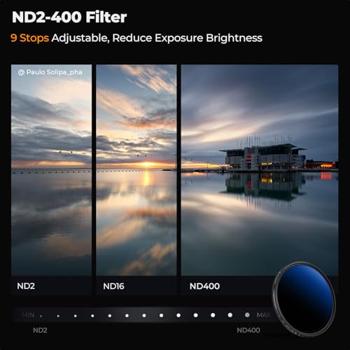 K&F Concept 77mm UV/CPL/ND2-400 Lens Filters Kit (3 PCS)-18 Multi-Layer Coatings, UV + Polarizer + Variable ND Lens Filters Kit (1-9 Stops) + Cleaning Cloth+ Filter Pouch for Camera Lens (K-Series) - size: 77mm