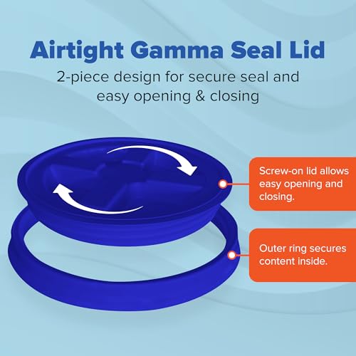 ePackageSupply 5 Gallon Bucket - Food Grade Bucket with Airtight Gamma Seal Screw-On Lid, BPA-Free, Heavy-Duty 90 Mil HDPE Plastic, Bulk Storage, Durable Container, Made in USA, Black/Blue, 3 Packs - color: Black/Blue, size: 3 Packs
