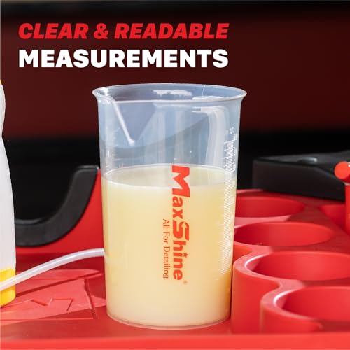 Maxshine Universal Measuring Cup 1000ml – Transparent, Chemical-Resistant Polypropylene – High-Accuracy Markings, Easy-Grip Handle – Durable & Reusable for Car Detailing Use - size: 1000ml