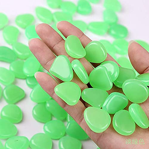 Muzero Glow in The Dark Pebbles, 200pcs Green Glowing Rocks Luminous Stone for Fish Tank, Garden Yard, Path Patio Aquariums Rocks Decor Light Up Rocks - color: Green, size: 200pcs