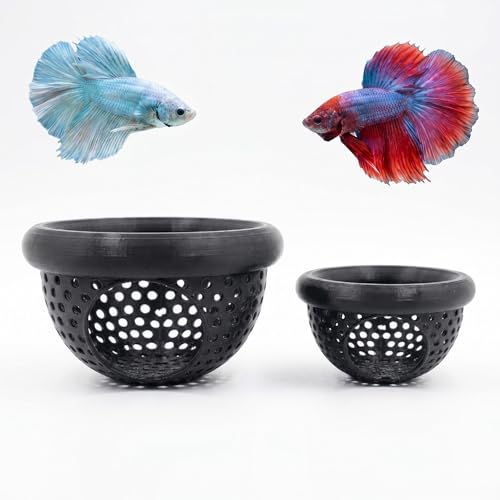 LXLO 2 PCS Betta Hammock & Floating Betta Log, Beta/Betta Fish Hammock Bed Hideout Cave, Resting Spot Leaves, Shrimp Shelter, Betta Fish Tank Accessories & Toys for Aquarium (Black)