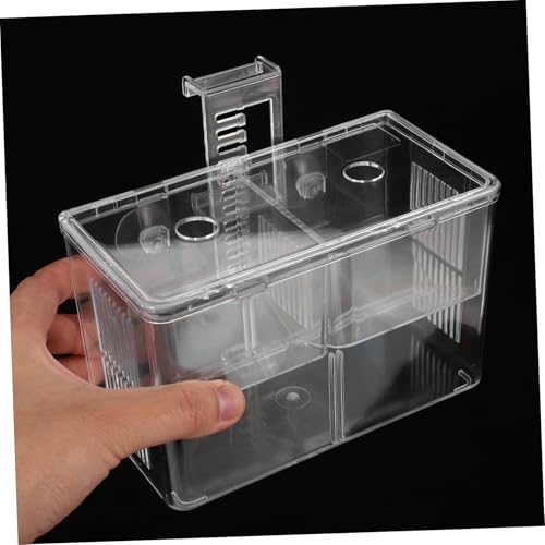 Healifty Transparent Fish Tank Incubator Box with Suction Cup Aquarium Nursery Divider for Fry and Shrimp Isolation Hard Material Hatchery for Tropical Fish Breeding and Egg Protection