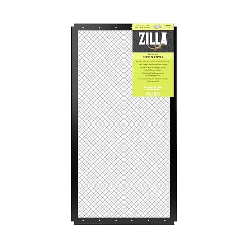 Zilla Fresh Air Screen Cover, Secure and Durable Metal Mesh Cover for Reptile Terrariums, 24 x 12 inches - size: 24" x 12"
