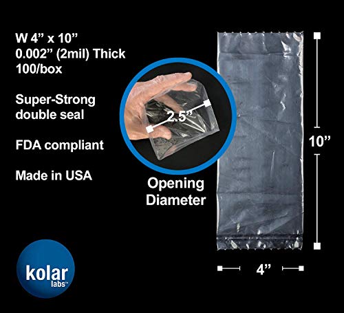 RESILIA Plastic, Leak-Proof Shipping Bags for Live Fish - 4" x 10" 2 Mil, 0.002 Inch, Double Bottom Seal, for Freshwater & Saltwater Fish, Case of 100 - size: 100 count