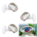 3 Pcs Betta Hammock, Rainbow Iridescent Floating Fish Cave, 3D Printed PLA Aquarium Resting Spot with Feeder Ring, Betta Hideout Shrimp Cave for Nano Tank
