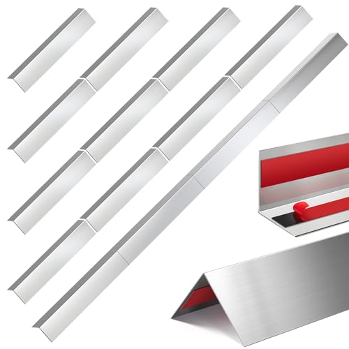 Therwen 4 Sets of 16 Pieces，per Set 2 x 2 x 48 Inch Stainless Steel Corner Guards Corner Protector Metal Wall Corner Guard Wall Protection - size: 2 x 2 x 48 Inch