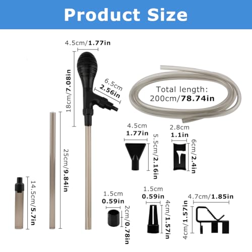 27 inch Fish Tank Cleaner Kit, Hose Silicone Airba g Fish Tank Water Changer Gravel Vacuum, Hand Pump Siphon, Fishes Tanks Glass Cleaner, Aquarium Cleaning Tools Water Changer