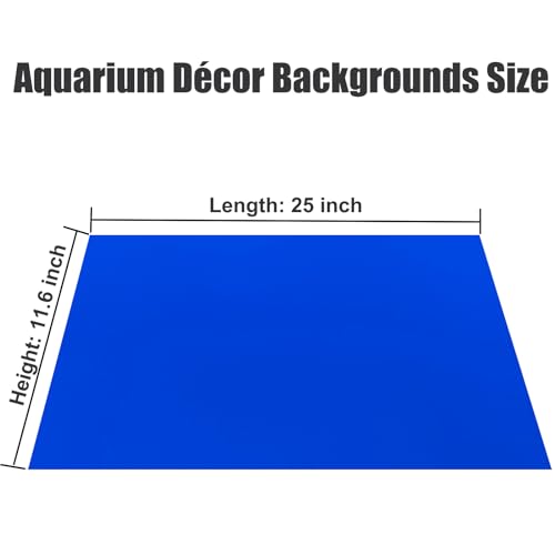 Blue Black Aquarium Background Poster Fish Tank Background Wallpaper Aquarium Backdrop Double-Sided Fish Tank Decorations Paper 12"x 25" - size: 11.6" x 25" In