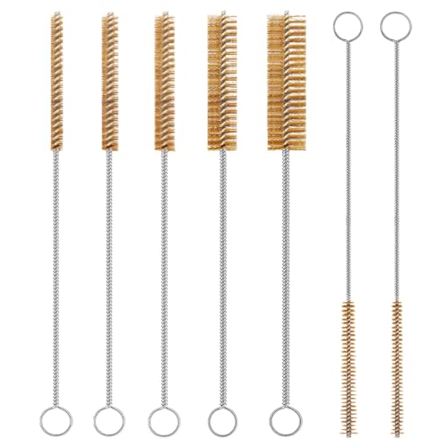 7-Pieces Brass Wire Bottle Brush Brass Pipe Cleaner, 12 Inch Long Wire Brushes for Cleaning Metal, Tubes, Bottle, Auto Parts (6mm/8mm/10mm/12mm/15mm/18mm/20mm)