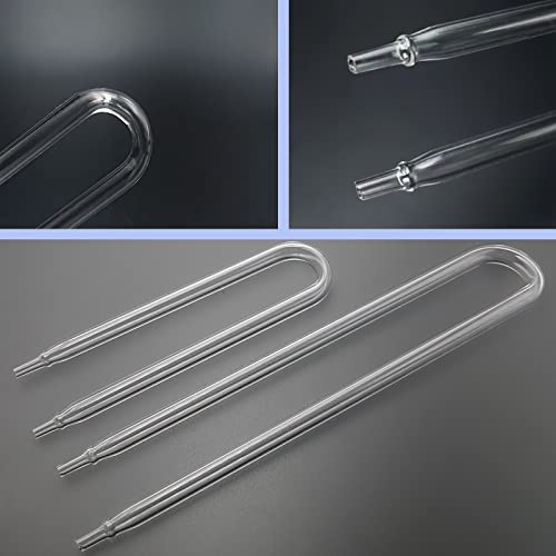 Glass U Shape Tube for Aquarium Air Pump Fish Tank Aquarium CO2 Diffuser Connect Tube 2PCS - size: Glass