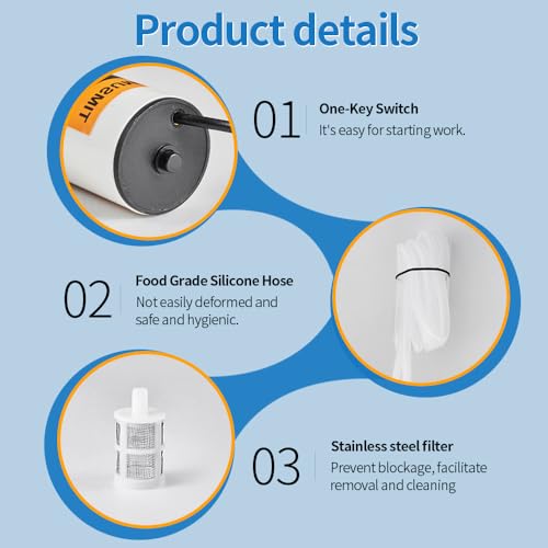 Portable USB Electric auto siphon Self Priming Beer Transfer Pump Kit,Food Grade Pump for Home Brew Beer,Wine, Beverages and Kombucha,bottling 2L/min No Mess Leak,6.5 Feet hose - color: Black Top-Switch