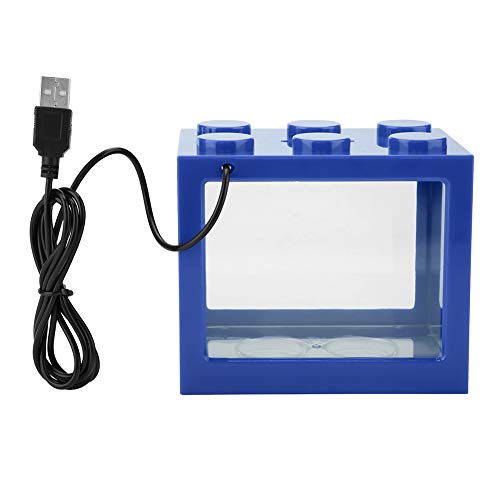 Small Fish, Acrylic Mini Fish Desktop Mini Aquarium Bowl for Goldfish Aquarium Starter Kits with USB LED Light Office Tea Table Decor