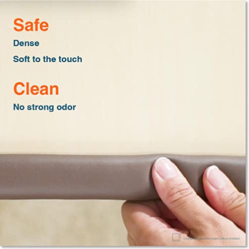 Roving Cove HeftyFit Edge Protector for Baby Proofing (6ft Large Edge Only), Heavy-Duty Soft Rubber Foam Furniture Edge Bumper Guards, Desk Edge Cushion, Wall Corner Covers, 3M Adhesive, Coffee Brown - color: Coffee Brown, size: Large 6 Foot (Pack of 1)