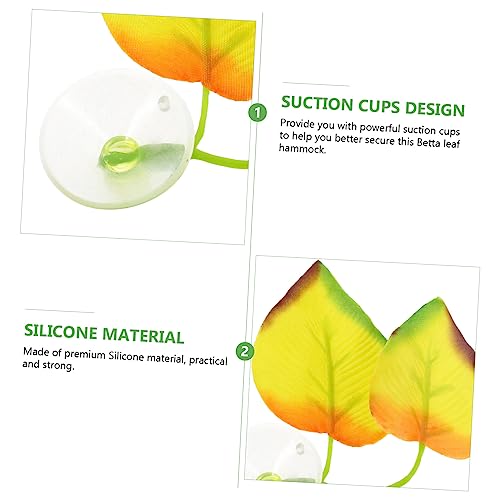 KESYOO Decorative Betta Fish Leaf Hammock Multi-Functional Pad for Comfortable Resting Spawning Aquarium Easy to Install Cup Leaf Ornament for Betta Tank Adornments