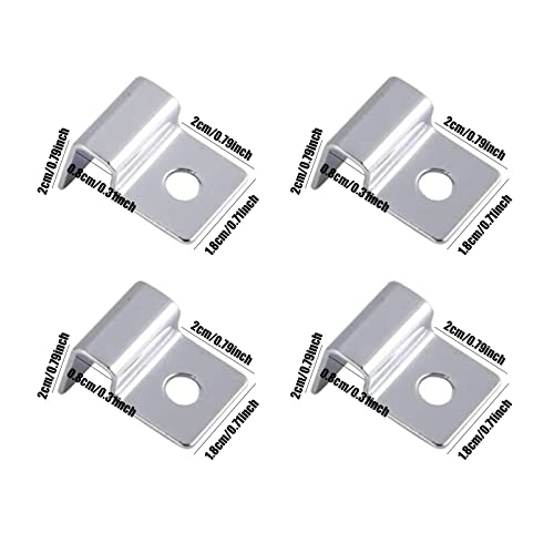 Suxgumoe Aquarium Cover Clips, 4 Pcs 6mm / 8mm / 10mm / 12mm Stainless Steel Fish Tank Glass Cover Clip Support Holder Universal Lid Clips for Rimless Aquariums (8mm) - size: 8mm