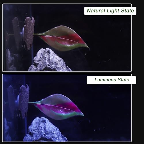Betta Fish Bed, Betta Leaf Bed, Silicone Betta Hammock, Betta Hammock Pad with Suction Cup, Glowing Aquarium Decor Betta Fish Supplies, Red 2set