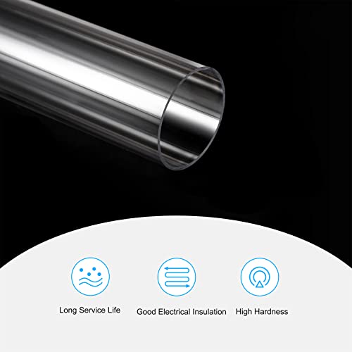 MECCANIXITY Plastic Pipe Rigid Polycarbonate Round Tube Clear 1.5"(37.6mm) ID 1.6"(40mm) OD 17" (425mm) High Impact for Lighting, Models, Water Plumbing - size: 1.5"IDx1.6"ODx17"