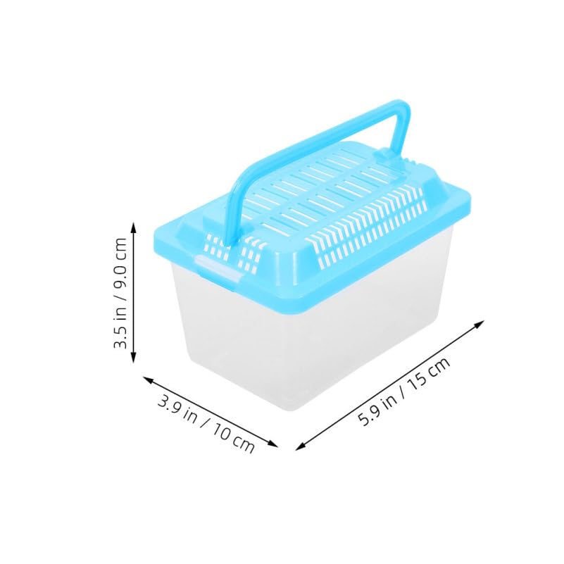 Kisangel Handheld Transparent Pet Storage Box Portable Small Turtle Feeding Aquarium Reptile Travel Carrier for Goldfish Tortoise Hamsters Lightweight Versatile Container for