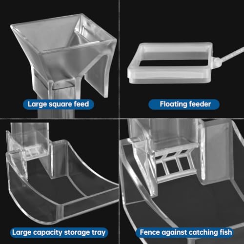Shrimp Feeding Dish Set, Aquarium Fish Shrimps Feeder Set, Transparent Shrimp Feedings Tube, Fish Tank Feedings Supplies with Feeding Ring Cleaning Brush for Fishs Tank Aquarium (Clear)