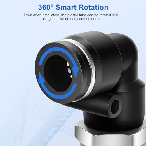 12 Pcs Push to Connect Fittings 5/16 Inch Tube OD x 3/8 Inch NPT Thread Pneumatic Male Straight and Elbow Quick Connect Air line fittings - size: 5/16"OD x 3/8"NPT