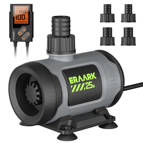 ERAARK 650GPH Submersible Water Pump 25W Ultra Quiet Small Fountain Pump with control box can control the water flow and adjust the flow rate for Aquariums, Fish Tank, Pond, Hydroponics (Black)