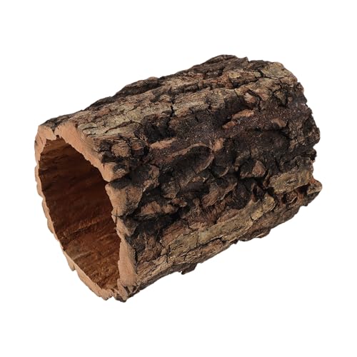 Hollow Tree Log Reptile Hideaway House Lizard Hiding Spot Shelter for Gecko Turtle Spider Hermit Crab Aquarium Decorative Cave Realistic Terrarium Decor 6x5 Inch - size: 15.00X12.50X12.50CM