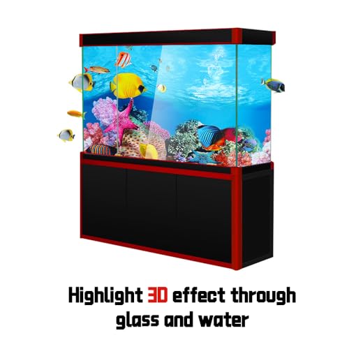 Double-Sided Aquarium Background, Coral Reef and Seabed Design, 12 x 20 Inches, Waterproof