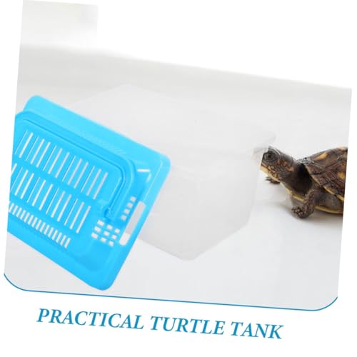 ERINGOGO Small Portable Fish Tank Handheld Aquarium for Turtle and Small Pets Versatile Transport Box Optimal Airflow and Easy Cleaning